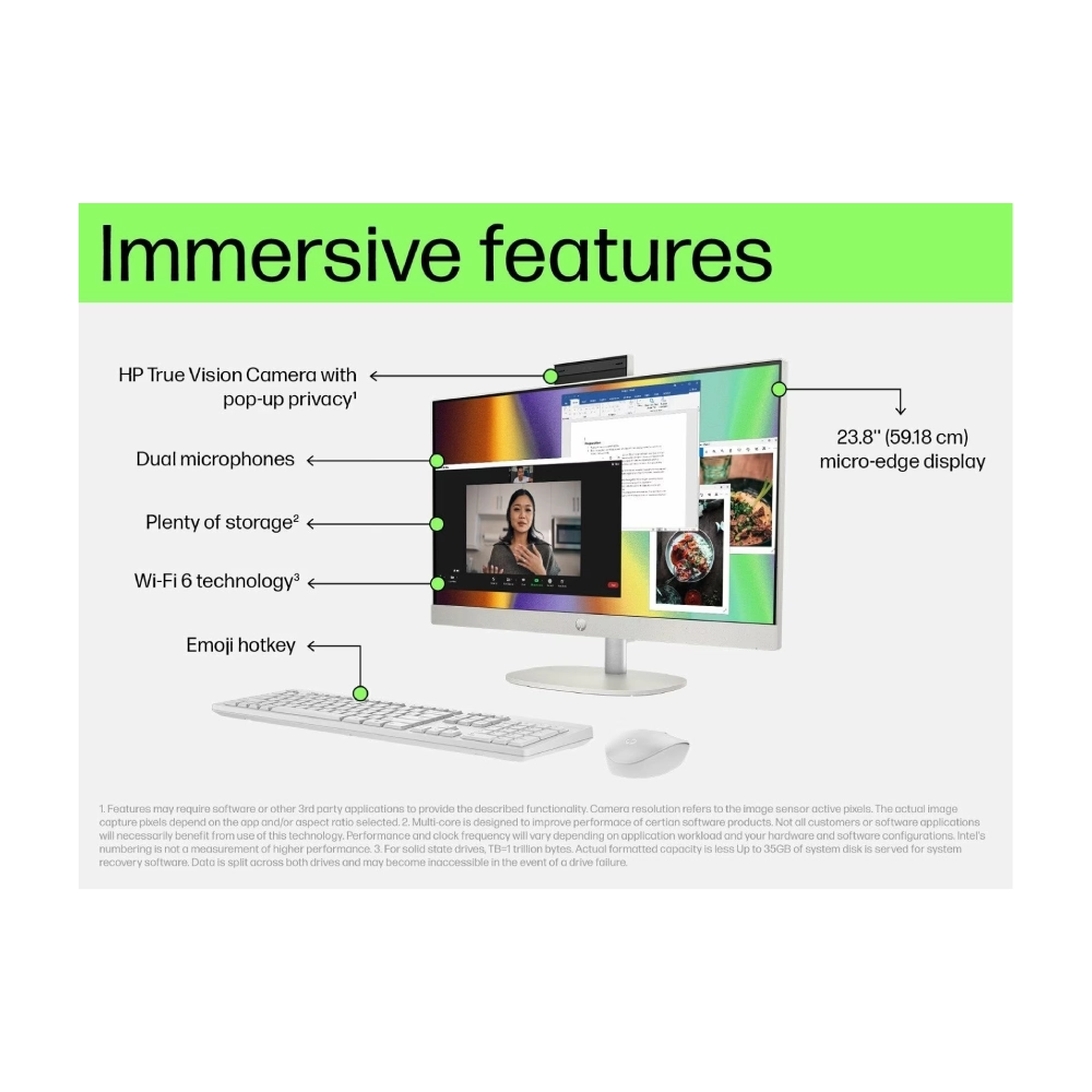 HP All-in-One Desktop Intel i5 13th Gen | 8GB | 512GB SSD | 24 Inch LED | Win 11 (HP AiO 24-cr0477in) view 5